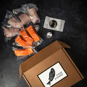 
                
                    Load image into Gallery viewer, FishFinery Select Box includes Salmon Fillets, Snapper Fillets, Dry Rub and Marinade
                
            